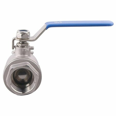 Thrifco Plumbing 1-1/2 Inch Stainless Steel 304 Ball Valve, 1000 WOG 6419036
